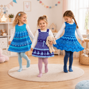 Handmade Mädchenkleider – handgestrickte Kinderkleider