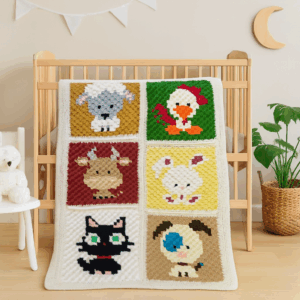 Kuschelige Kinderdecke "Bauernhof"