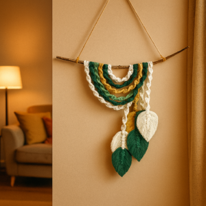 Anleitung zum Selbermachen - Makramee Wandbehang Blätter
