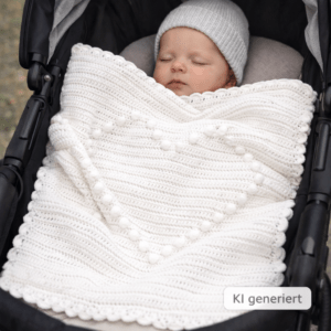 Gehäkelte Kinderdecke "Herz"