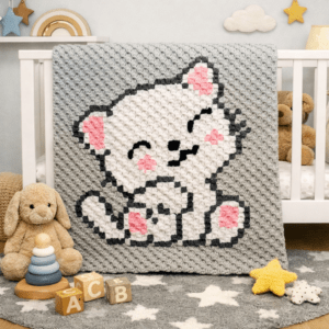 Gehäkelte Kinderdecke "Katze"